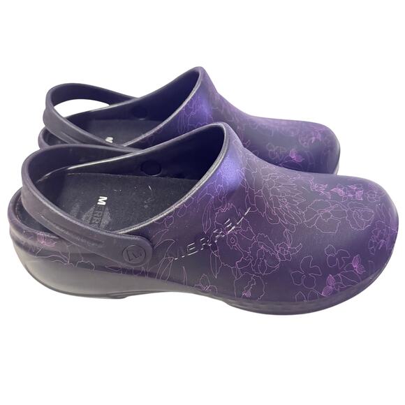 MERRELL PRO Black and Purple Clogs in Great Condition W 11/ M 9 - Picture 5 of 8